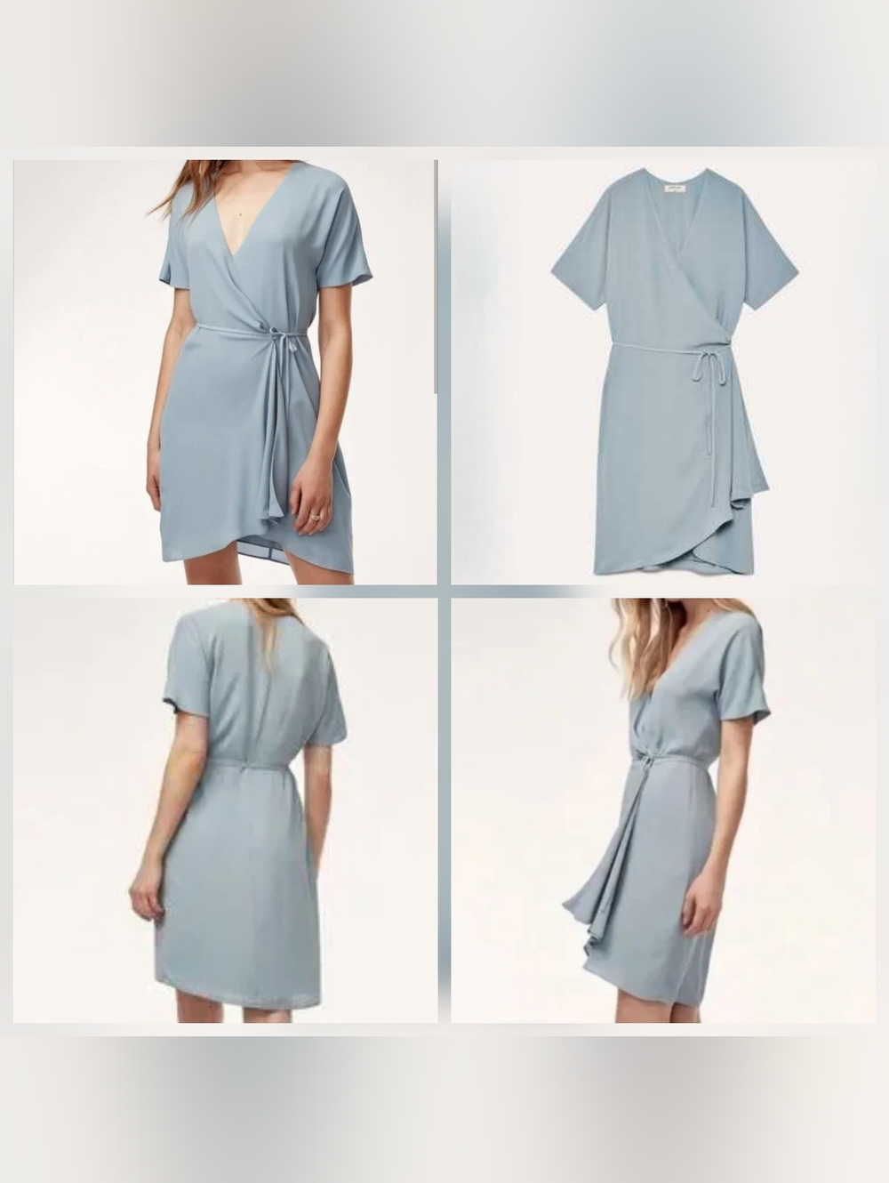 Aritzia Babaton Wallace Short Sleeve Chiffon Wrap Dress - Dusty Rose - Picture 14 of 16